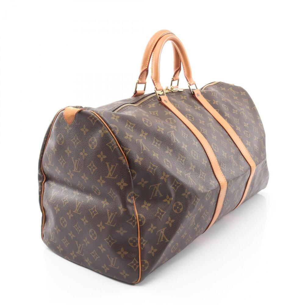 LOUIS VUITTON Brown Monogram Leather Keepall 55 Boston Bag - Picture 2 of 11